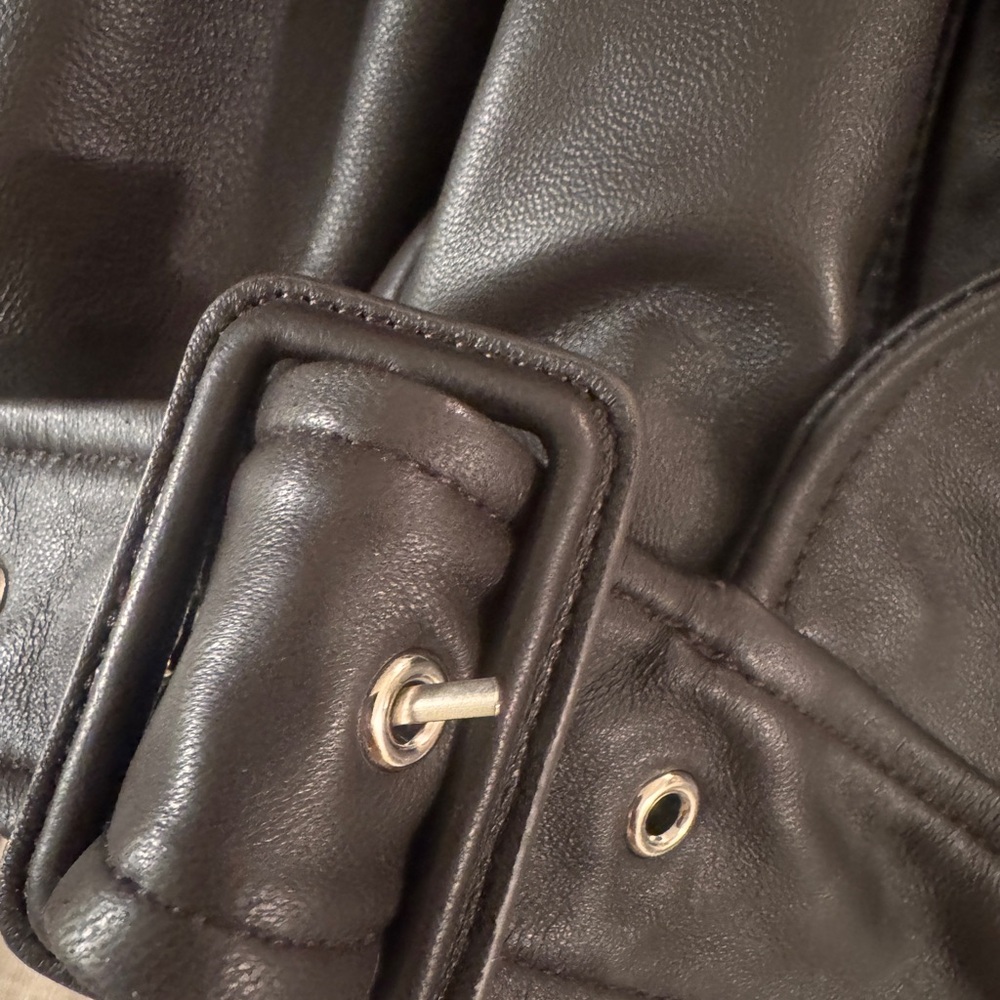 Oversized Leather Jacket - image 7